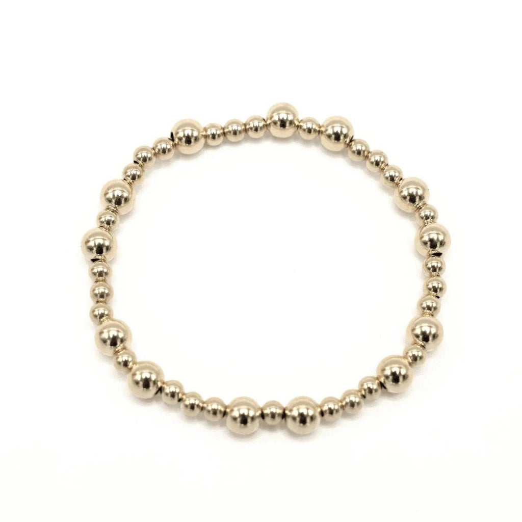 The Charleston 2x4 14k Gold filled Beaded Bracelet: 7"