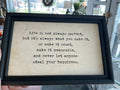 6” High Wood Framed Wall Decor, Black & White