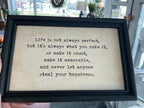 6” High Wood Framed Wall Decor, Black & White
