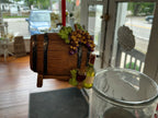 Wine Barrel w/Bottle Ornament 3.25”