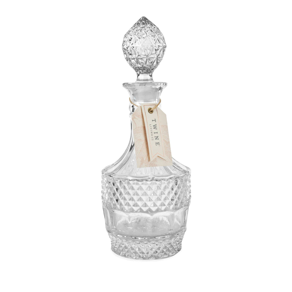Vintage-Style Faceted Crystal Decanter