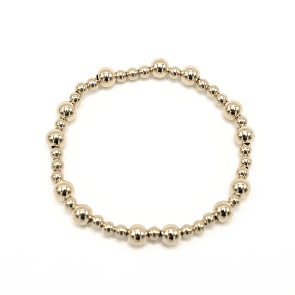 The Charleston 2x4 14k Gold filled Beaded Bracelet: 7"