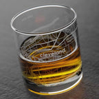 Cleveland OH Map Rocks Whiskey Glass