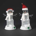 LED Swirl Snowman Cube with Santa Hat, 2 Assorted