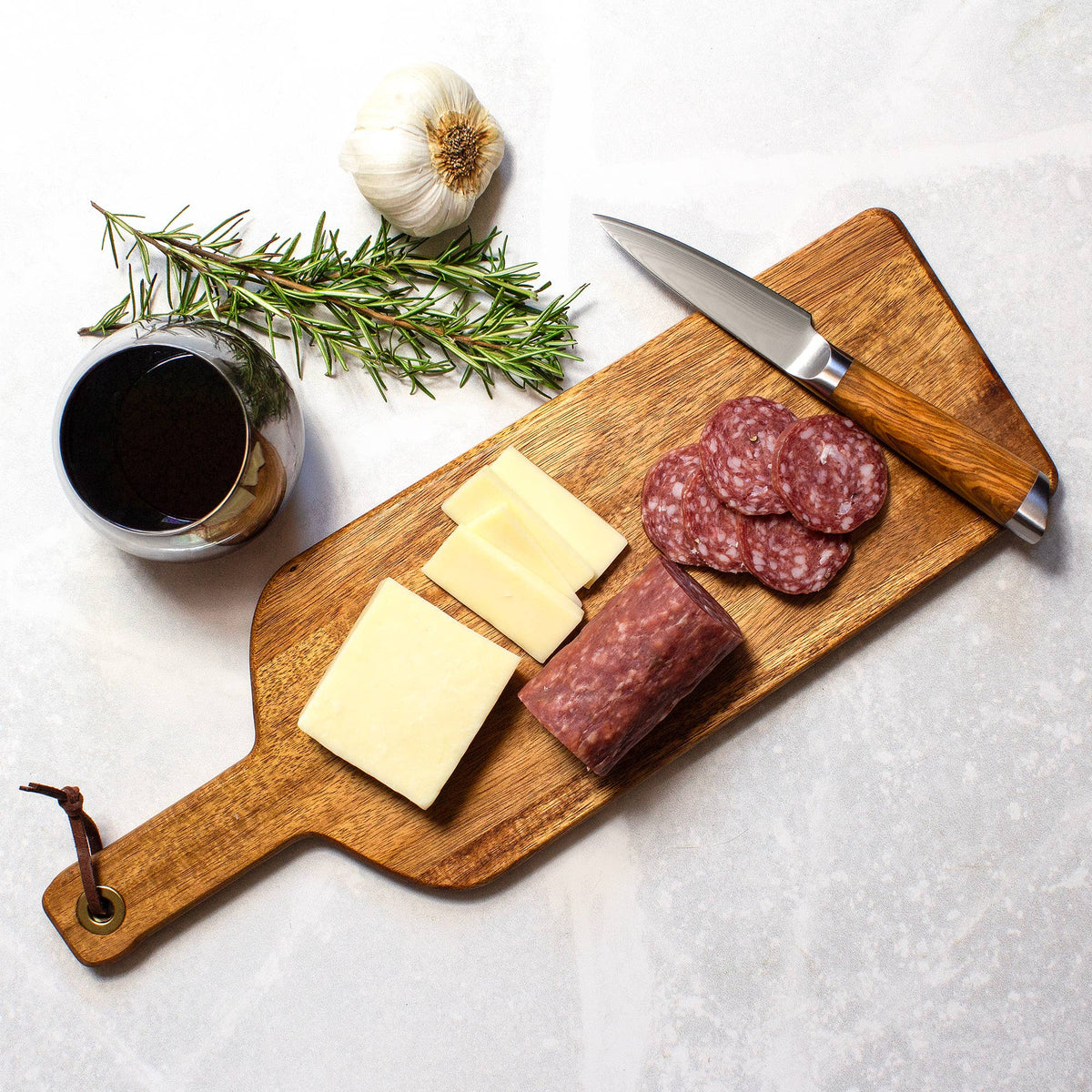 Rock & Branch® Wine Bottle Shaped Wooden Charcuterie Board