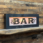 Lighted Bar Sign With Wavy Glass - Vintage Style