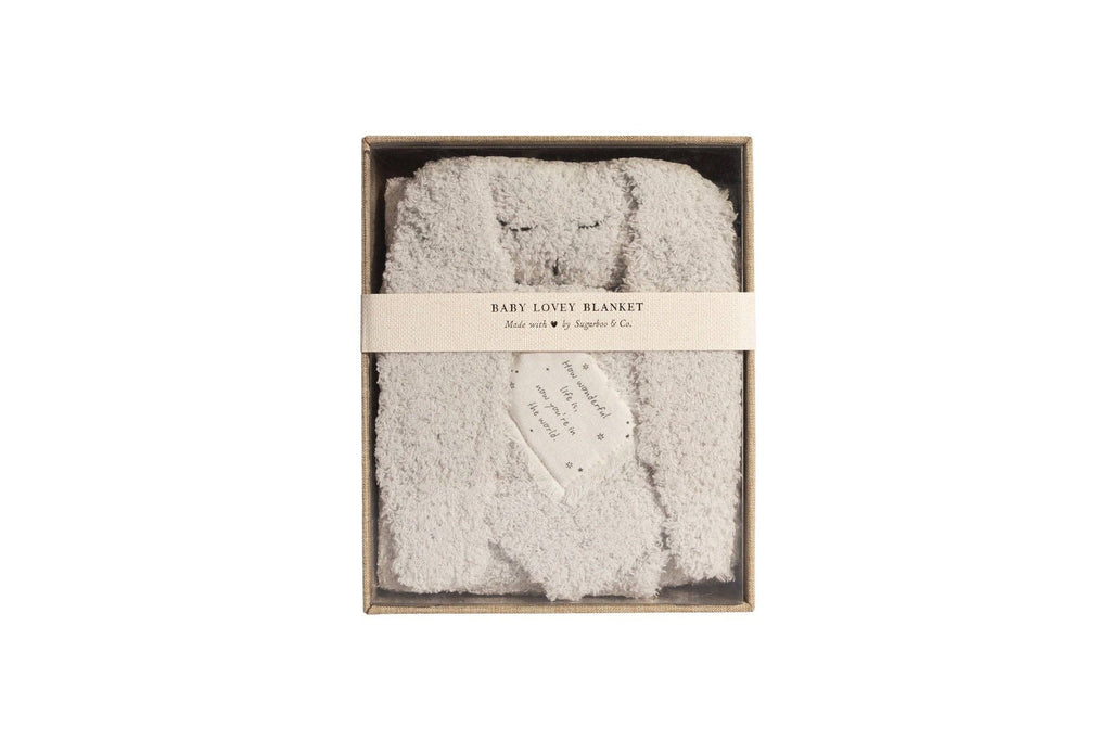 "How wonderful life is" Bunny Baby Lovey Blanket: Oatmeal / How Wonderful Life Is