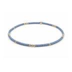 2mm Newport DENIM BLUE + Gold Filled Waterproof Bracelet: 7"
