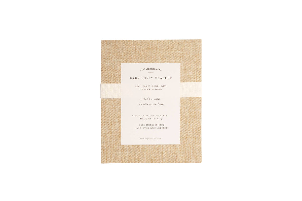"You are loved, little one." Bunny Baby Lovey Blanket: White / You are Loved, Little One