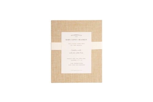 "How wonderful life is" Bunny Baby Lovey Blanket: Oatmeal / How Wonderful Life Is