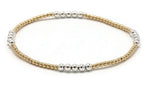 The Hamptons Alloy 2*3 14k Gold-Filled with Sterling Beaded Bracelet: 7"