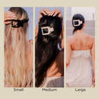 Square Flat Hair Clip | Large | Jet Black