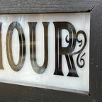 Lighted Happy Hour Sign With Wavy Glass - Vintage Style