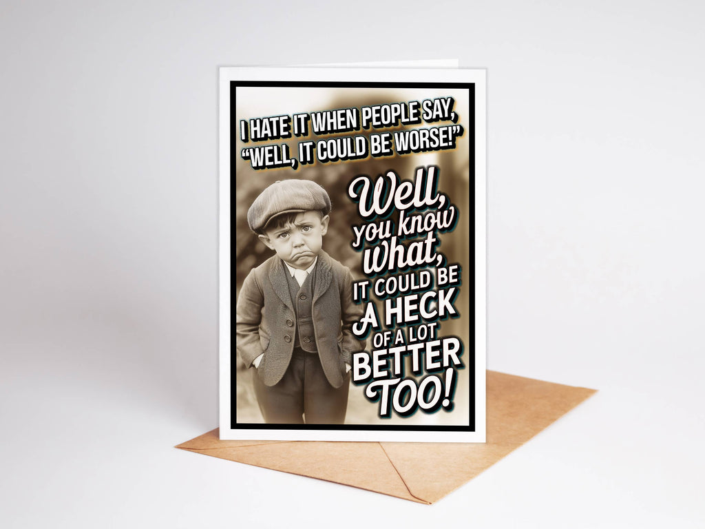 Funny Sympathy Greeting Cards with Card Display Stand: No
