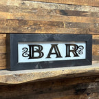 Lighted Bar Sign With Wavy Glass - Vintage Style