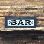 Lighted Bar Sign With Wavy Glass - Vintage Style