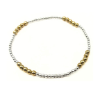 The Hamptons Mix 2x4 Sterling Silver and 14k Gold-Filled Beaded Bracelet: 7"