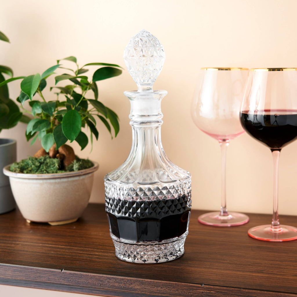 Vintage-Style Faceted Crystal Decanter