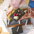 Black Slate Appetizer Plates w/ Natural Edges - Set of 4