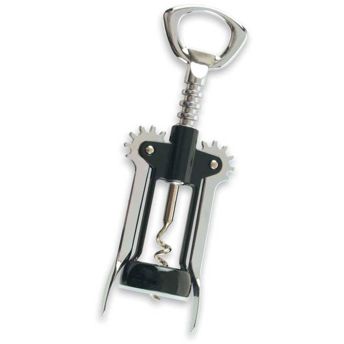 Deluxe Wing Corkscrew Chrome/Black Carded #80-101-C