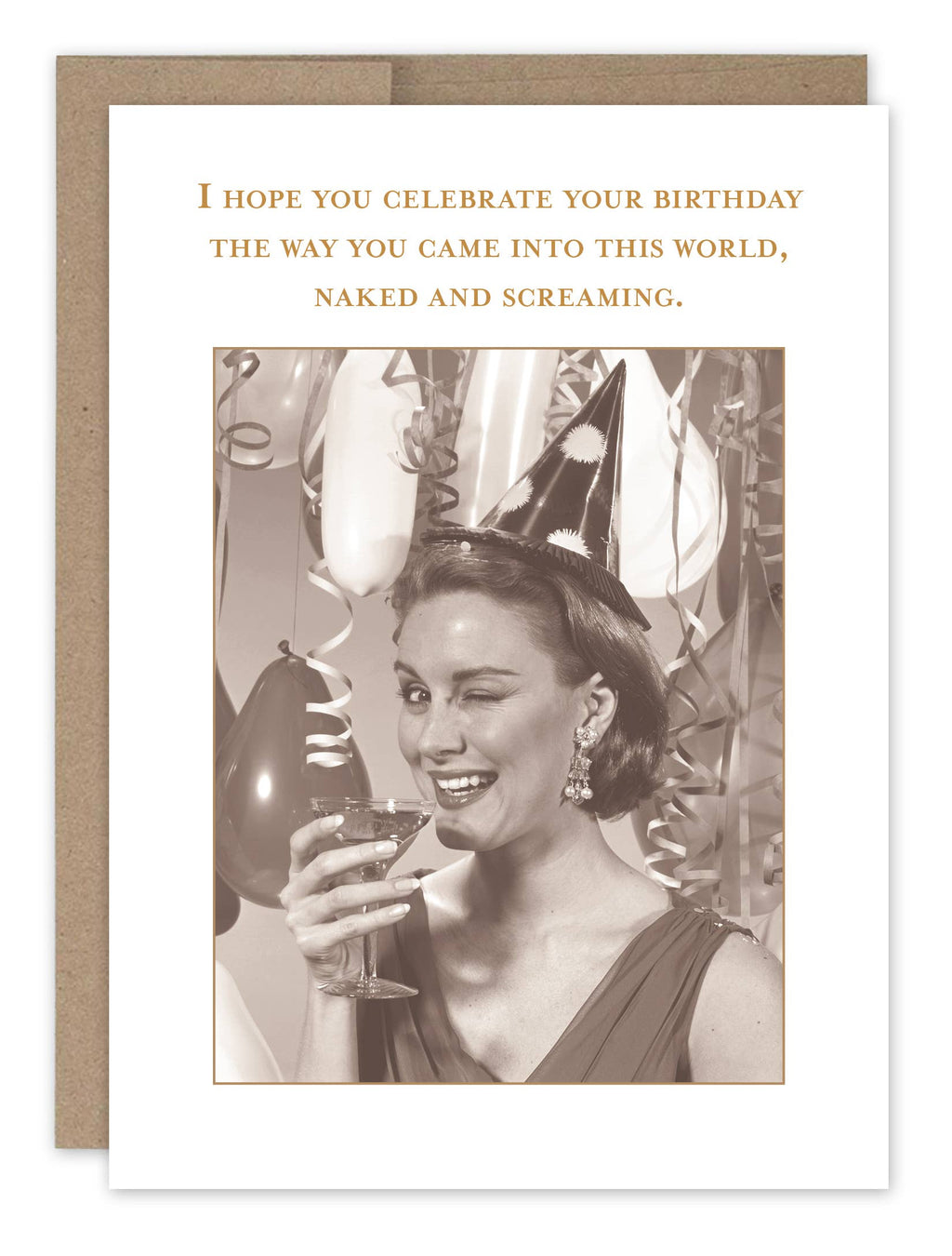 Naked And Screaming Birthday Card