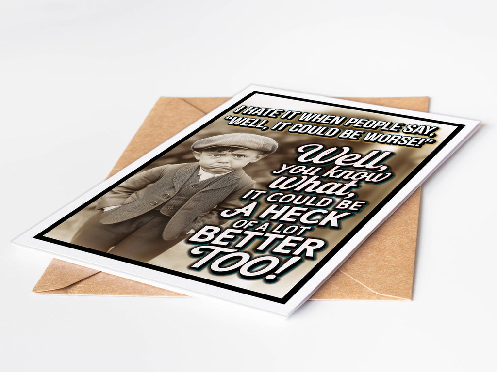 Funny Sympathy Greeting Cards with Card Display Stand: No