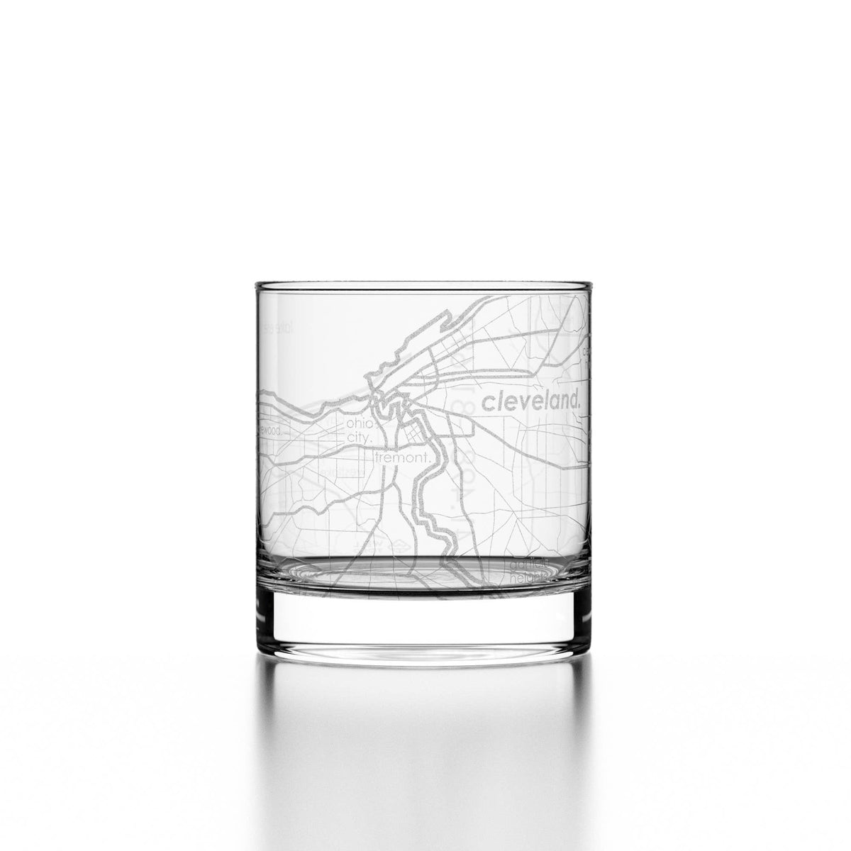 Cleveland OH Map Rocks Whiskey Glass