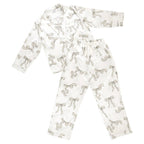 Long Sleeve PJ Set - Flax Bow: 100% Polyester / SM